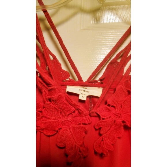 Entro Red Blouse with exposed shoulders straps Medium size - Picture 6 of 6